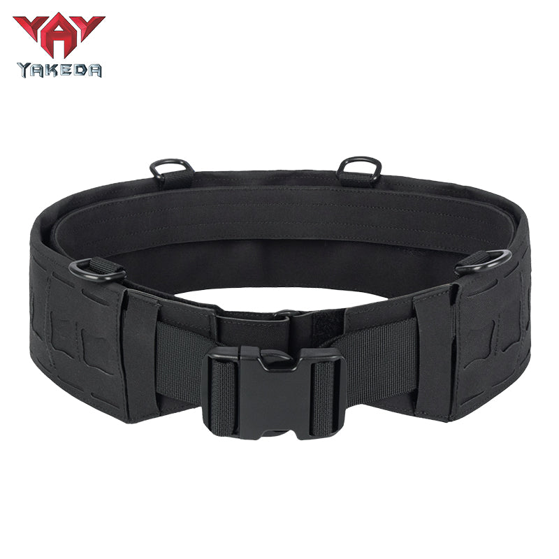 YKD-0115 Yakeda tactical black belt made of durable 500D nylon, designed for tactical use and versatility.