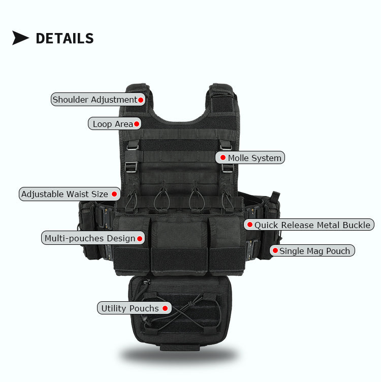 Yakeda VT-8742 Tactical Vest 1000D Polyester High-Density Webbing Camo Pattern for No Attributes Specified