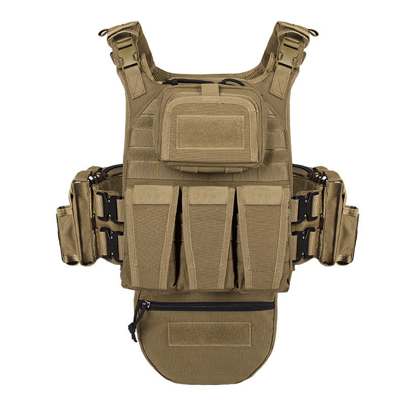 VT-8334 Tactical Vest Complete Set with MOLLE System in Tan Color No Additional Features or Attributes Specified
